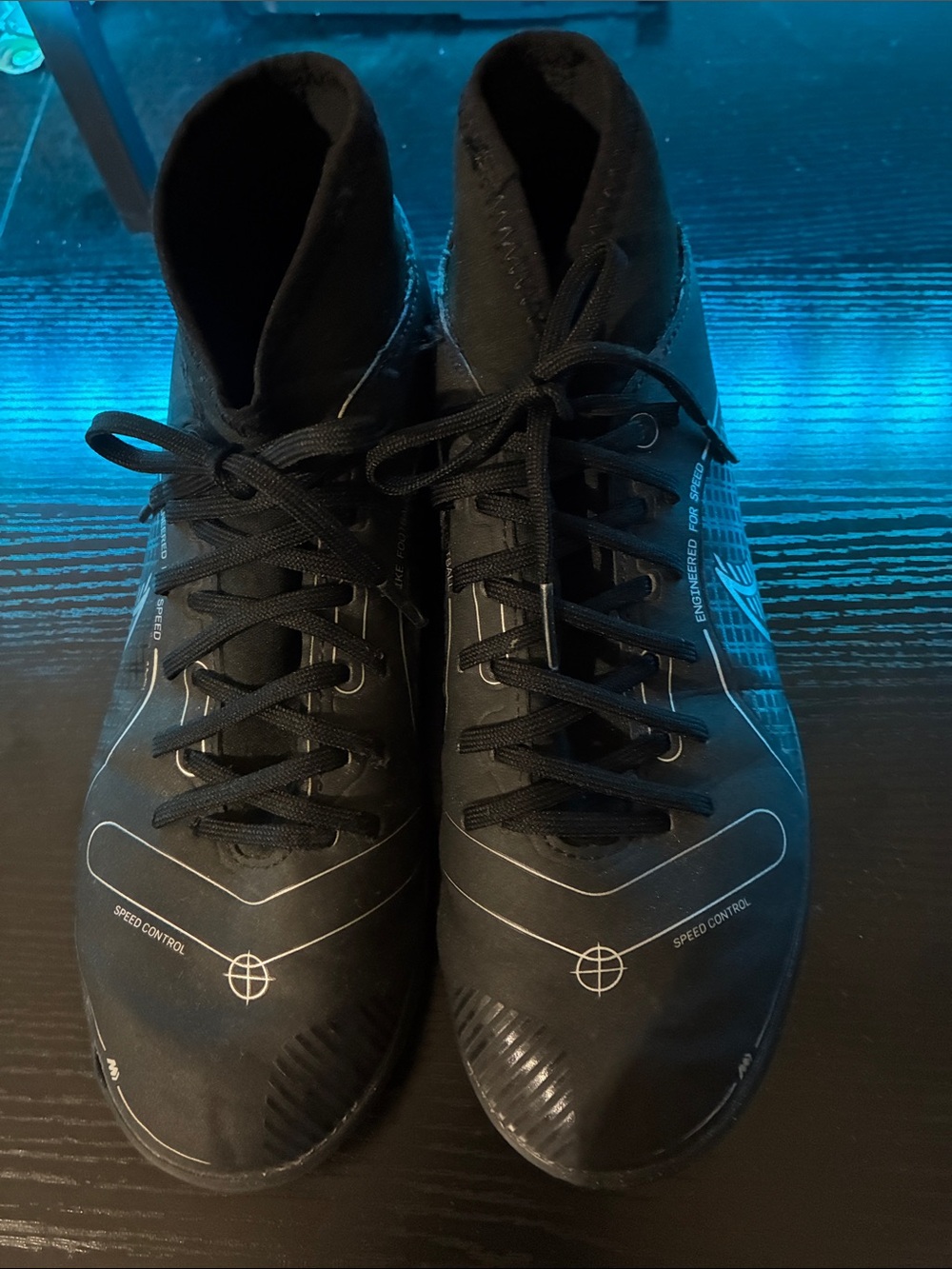 Men’s Nike Superfly 8 Club Kids Black Sneakers with White Accents
